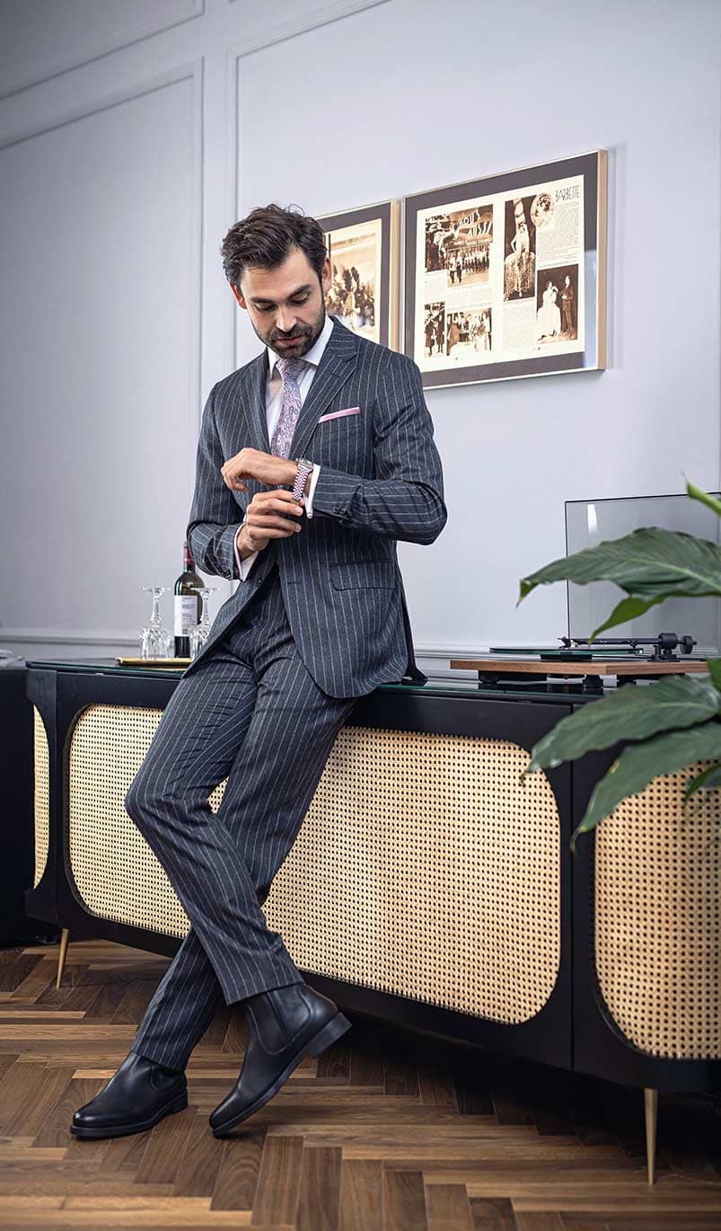 Nadelstreifanzug Slim Fit Herrenausstatter Wien shaped