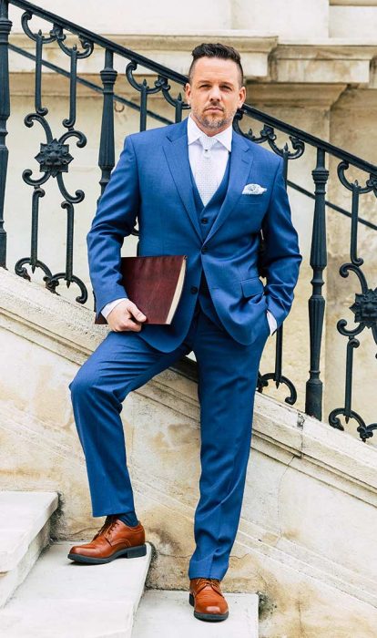 Anzug mit Weste blau 2023 Wien
